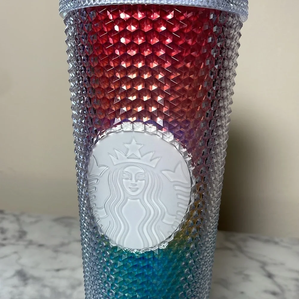 🌈Starbucks Pride 2020 Limited Edition Studded Rainbow Cold Cup Tumbler New